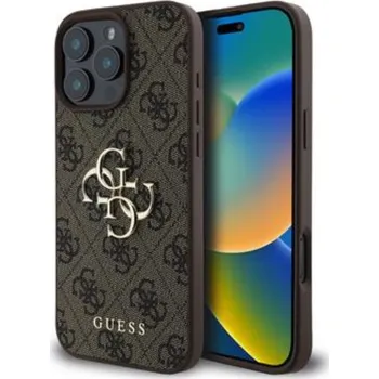 Pouzdro na mobilní telefon Guess PU 4G Metal Logo Zadní Kryt pro iPhone 16 Pro Brown Prémiový zadní kryt Guess PU 4G Metal Logo se vyznačuje elegantním, charakteristickým 4G vzorem, doplněným o logo GUESS. Kryt je vyrobený z l