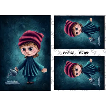 Umělecký papír Rýžový a soft papír na decoupage - Znamení Vodnář - KB0499 Materiál: Soft, Rozměr: A4