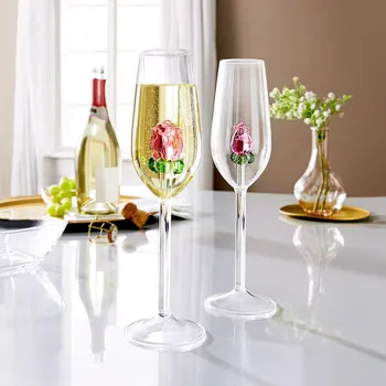 Sklenice Die moderne Hausfrau Sklenice na šampanské Rose 493961