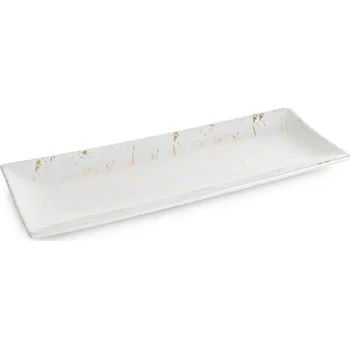 Dekorativní podnos ARIELA2 01 bílý / zlatý