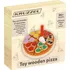 Hra na obchod Kruzzel 22471 dřevěná krájecí pizza 27 kusů