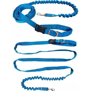 Vodítko pro psa Vodítko pro psa s amortizérem 280 cm TYRKYSOVÉ Nastavitelné Sportovní Bederní pás