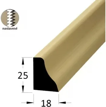 soklová lišta NOVÁK Podlahová - soklová lišta 25x18 smrk surový cinkovaný, 2,4m 2500