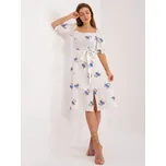 Bílé šaty s modrými květinami -LK-SK-508964-3.95-white-blue Velikost: 36