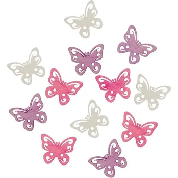 Anděl Přerov, s.ro. Dřevění motýli 4 cm, 12 ks růžový mix