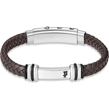 Náramek Police Pánský kožený náramek Highbridge PEAGB0041402 + 2 měsíce na vrácení zboží