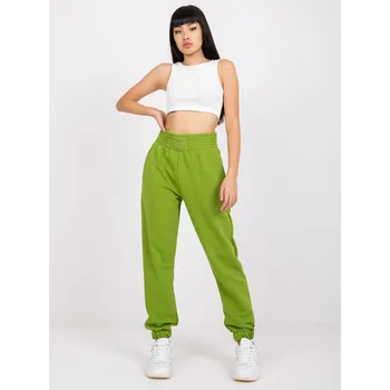 Zelené dámské tepláky s vysokým pasem RV-DR-7460.11-green Velikost: L/XL