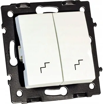 vypínač LcTec ARGO 9045 Dvojitý schodišťový vypínač bílý 494684 bez rámečku