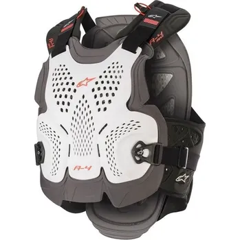 Motocyklový chránič Chránič hrudi A-4 MAX, ALPINESTARS (bílá/antracit/červená, vel. M/L)