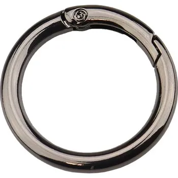 Pro Háčkování Karabina kroužek, černý nikl Ø 25 mm Počet: 1 ks