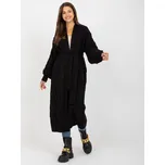 Černý pletený dlouhý kardigan na zavazování -LC-SW-8020.16P-black Velikost: ONE SIZE