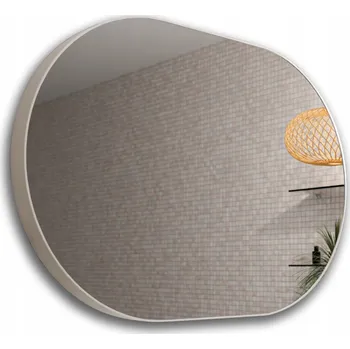 Zrcadlo Zrcadlo Loft 100x80 Hliníkový Oválný Bílý Rám