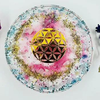 Podtácek Magická orgonitová podložka / podtácek s květem života pro celkovou pohodu