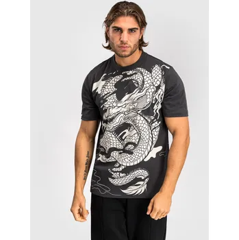 Pánské tričko Pánské triko Venum Dragon’s Flight - Charcoal Grey/Cream White Velikost: M