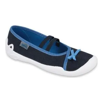 Dívčí baleríny Dívčí baleríny Befado modré, mašlička 116Y289_32