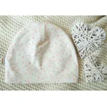 AMÁLKA Dvojitá bavlněná čepička, malé srdíčka Velikost: 62-68