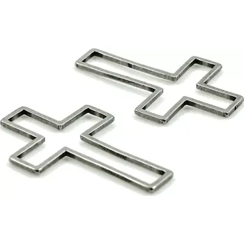 Materiál na výrobu šperku Přívěsek kříž obrysový z nerezové oceli - 1 ks