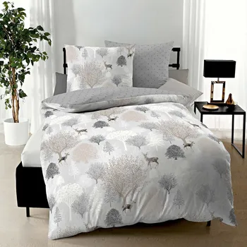 Povlečení 3Pagen Povlečení na jednolůžko Stříbrný les Velikost: 80x80 cm + 135x200 cm