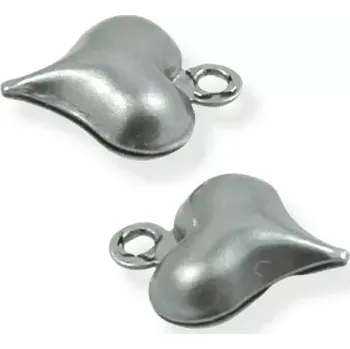 Materiál na výrobu šperku Přívěsek srdíčko nerezové duté - 2 ks