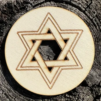 Podtácek Dřevěný podtácek s hexagramem