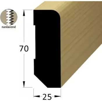 soklová lišta NOVÁK Podlahová - soklová lišta 70x25 smrk surový cinkovaný, 2,4m 3213