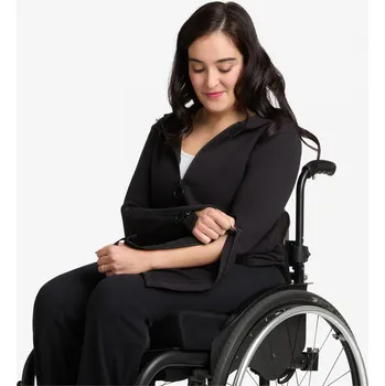 Dámská mikina DECATHLON Dámská mikina na zip se snadným oblékáním XS ČERNÁ