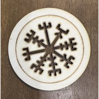 Podtácek Dřevěný podtácek s Vegvisírem var. 2