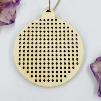 Vánoční ozdoba Dřevěná vánoční ozdoba - k vyšívání 1ks vánoční ozdoby