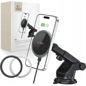 Držák do auta na palubní desku / sklo, Tech-Protect, s nabíjením, pro MagSafe
