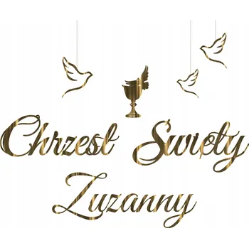 Vánoční dekorace Banner na křtiny Extra Party zlatý 120 cm se jménem
