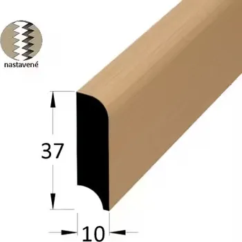 soklová lišta NOVÁK Podlahová - soklová lišta 37x10 buk surový cinkovaný, 2,4m 1482