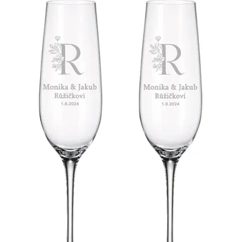 Sklenice Dekorant Svatební sklenice na šampaňské NOVOMANŽELÉ 270 ml 2KS