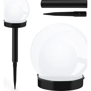 Venkovní osvětlení ZAHRADNÍ SOLÁRNÍ LAMPA LED KOULE BÍLÁ 10 cm