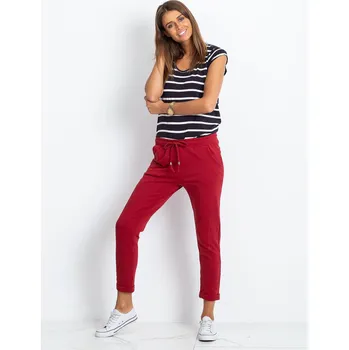 Dámské vínové tepláky -RV-DR-3589.06X-burgundy Velikost: XS