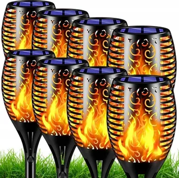 Venkovní osvětlení 8x SOLÁRNÍ ZAHRADNÍ LAMPA IMITACE OHNĚ EFEKT PLAMENE ZAPICHOVACÍ DEKORATIVNÍ