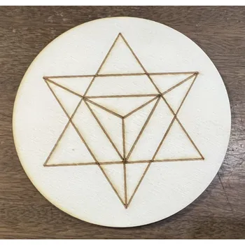 Podtácek Dřevěný podtácek s merkabou