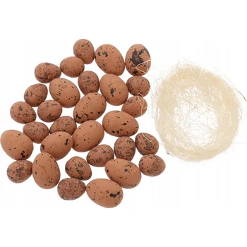 Velikonoční dekorace Kropenatá polystyrenová vajíčka se sisalovým senem, velikonoční, 30 ks