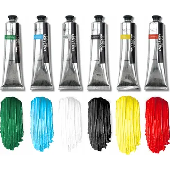 Vodová barva AKRYLOVÉ BARVY 6 KS 120 ML VELKÁ SADA AKRYLOVÝCH BAREV V KOVOVÝCH TUBÁCH