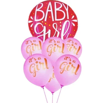 Balónek Sada balónků Baby Girl růžové 7 kusů