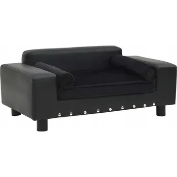 Pelíšek pro psa Pelech/Sofa pro psa, černá, 81x43x31 cm, plyš a umělá kůže