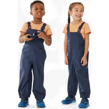 Dívčí obuv QUECHUA Dětské turistické nepromokavé kalhoty s laclem NH 100 4 ROKY MODRÁ