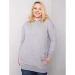 Světle šedá delší basic mikina RV-BL-6338.19X-light grey Velikost: 3XL