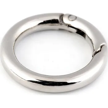 Karabina kulatá na kabelky / kroužek na klíče Ø25 mm Balení: 1 ks, Varianta: 1 nikl - 8591149253539