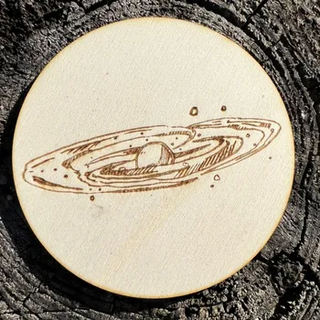 Vánoční ozdoba Dřevěný podtácek s galaxií