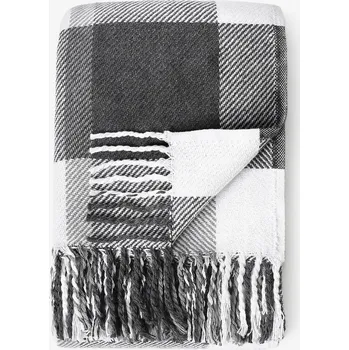 deka Bavlněná deka Káro - grafitová šedá 140 x 200 cm