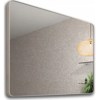 Zrcadlo Zrcadlo Loft 80x60 Hliníkový zaoblený bílý rám