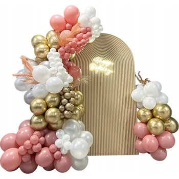 Party dekorace BALÓNKOVÁ GIRLANDA RŮŽOVÁ ZLATÁ BÍLÁ NAROZENINY ROČEK KŘEST 18 30 40 50