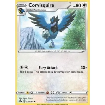 Sběratelská karetní hra Pokémon FST 220/264 Corvisquire - Fusion Strike Stav: Near Mint, Verze: REVERSE HOLO