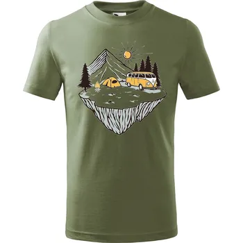 Chlapecké tričko DOBRÝ TRIKO Dětské tričko Klídek v přírodě Velikost: 122/6 let, Barva: Khaki