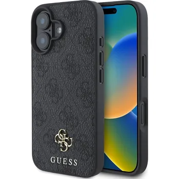Telefonní příslušenství Guess PU 4G Small Metal Logo MagSafe Zadní Kryt pro iPhone 16 Grey Prémiový zadní kryt Guess PU 4G Small Metal Logo Magafe se vyznačuje elegantním, charakteristickým 4G vzorem, doplněným o logo GUESS